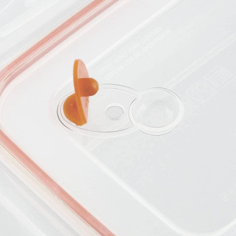 Sterilite Ultra-Seal rectangle with tangerine accents for stylish pantry use.