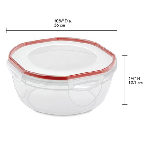 Sterilite Rocket Red Ultra Seal bowl, dishwasher-safe for easy cleanup.