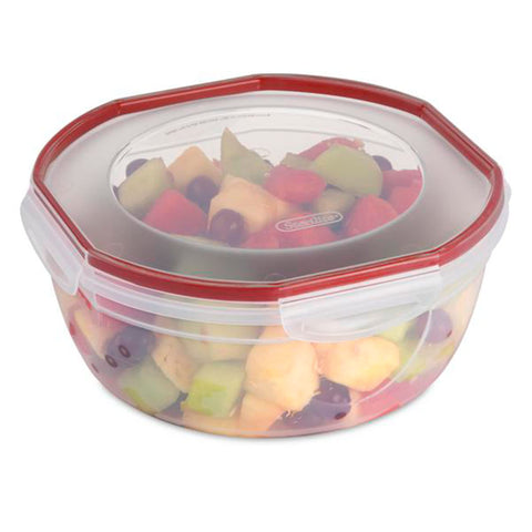 Sterilite Rocket Red Ultra Seal bowl, removable gasket enables easy cleaning.