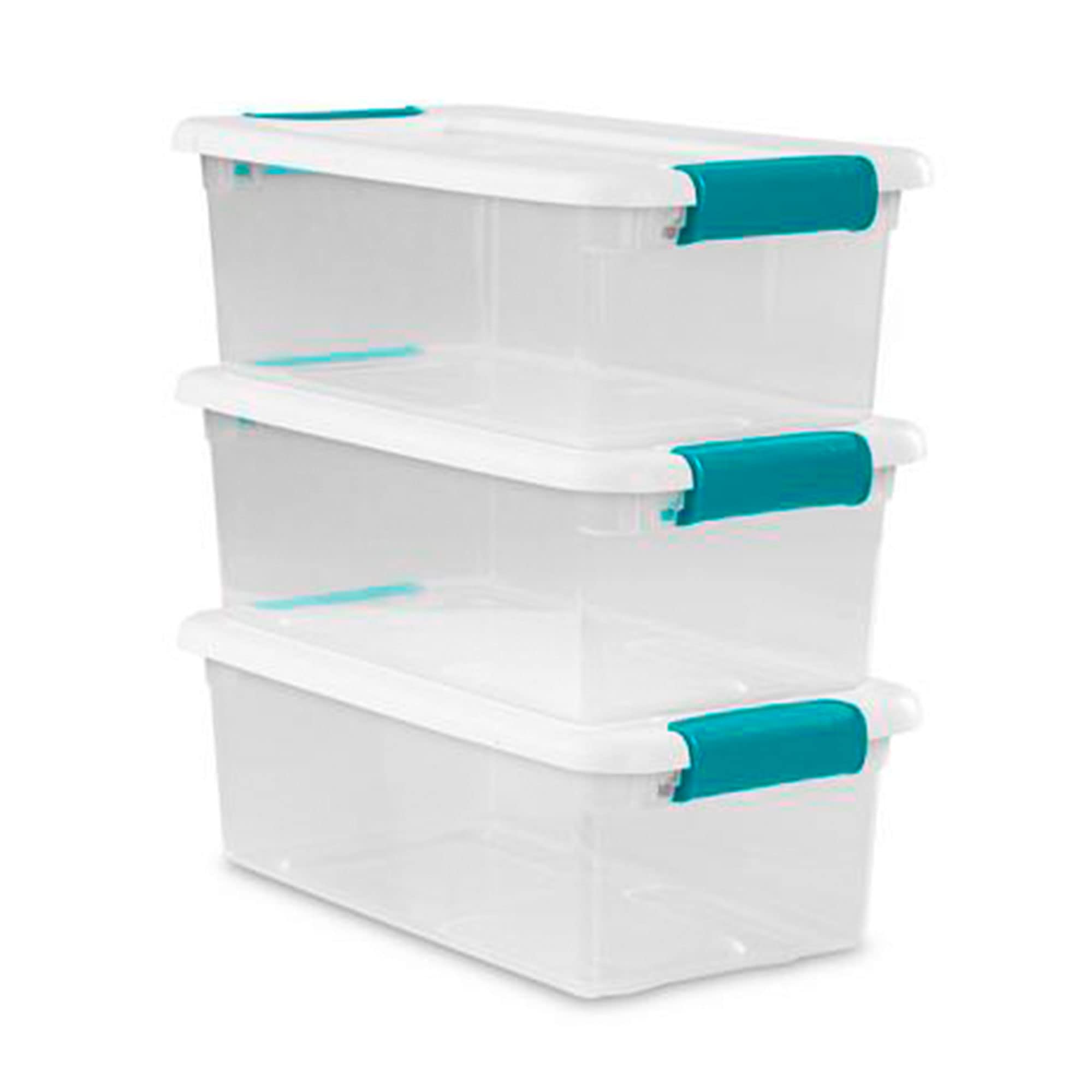Sterilite See Latching Box lid open demonstrates convenient access to stored items.