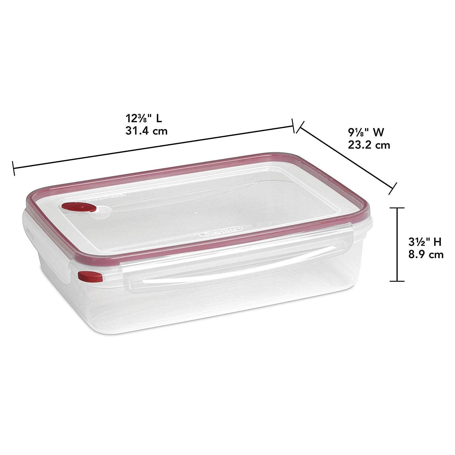 Sterilite Ultra-Seal 16-Cup container in clear with blue gasket for a watertight seal.