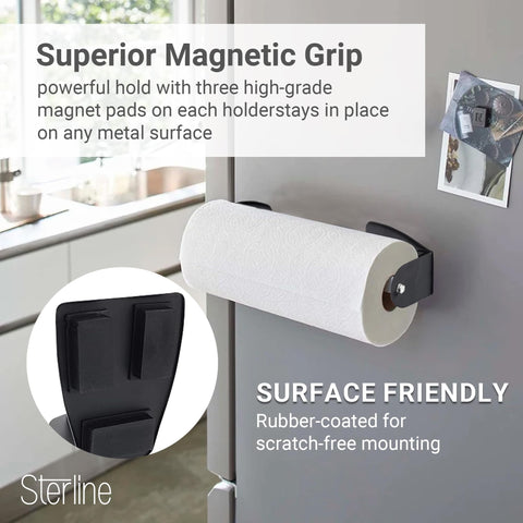 Sterline space-saving wall mount keeps towels tidy in kitchen or garage