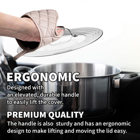 Sterline 425°F heat-tolerant lid protects cookware during high-heat tasks.
