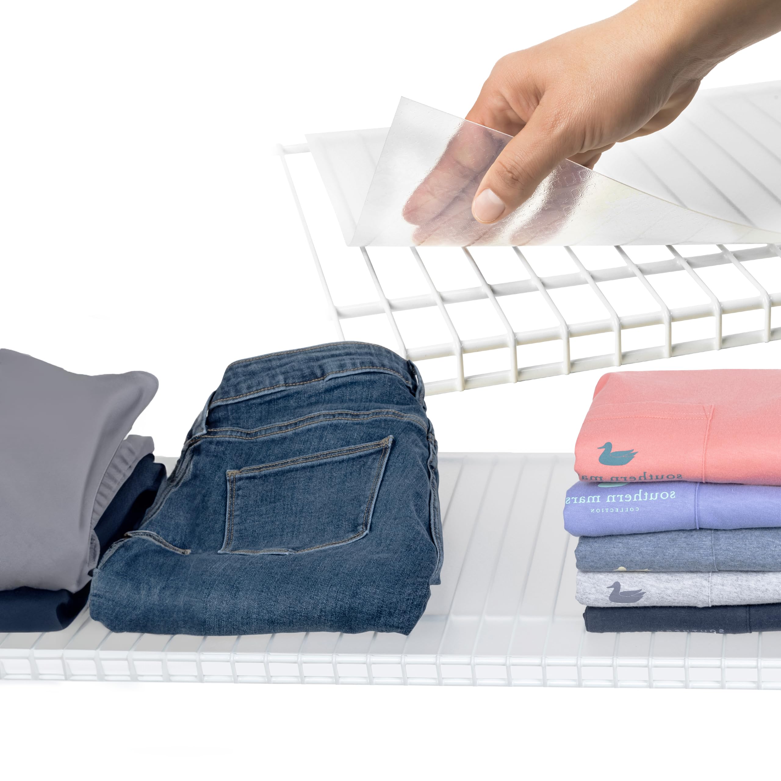 Sterling Shelf Liners easy-wipe surface makes cleanup quick after use