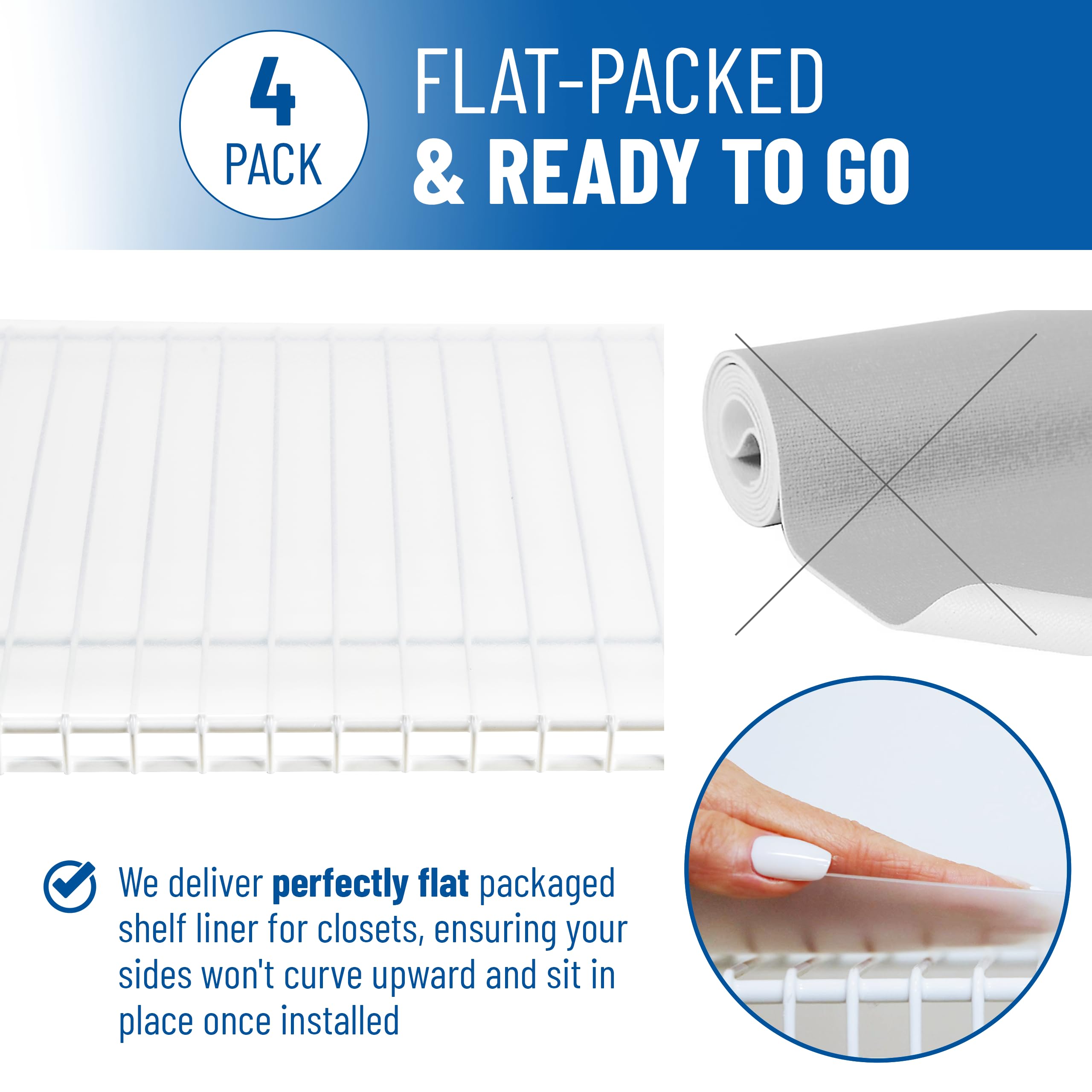 Sterling Shelf Liners cut-to-fit feature lets you trim easily for precise 12x48 dimensions
