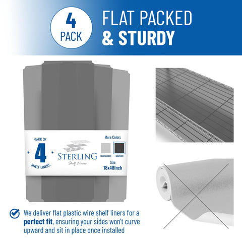 Sterling Shelf Liners Easy to clean and waterproof for quick maintenance.