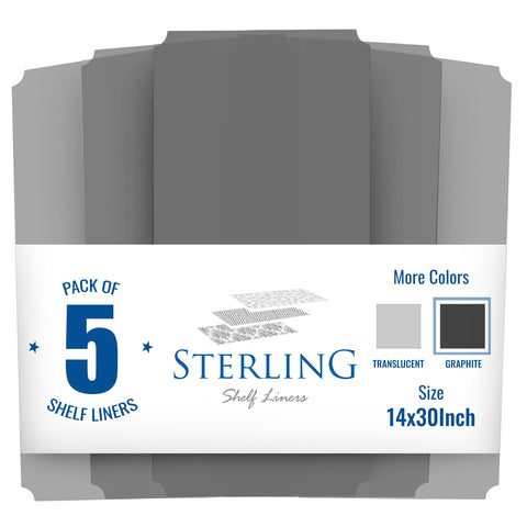 Sterling Shelf Liners graphite 14x30 compatibility: precise fit for standard wire shelving.
