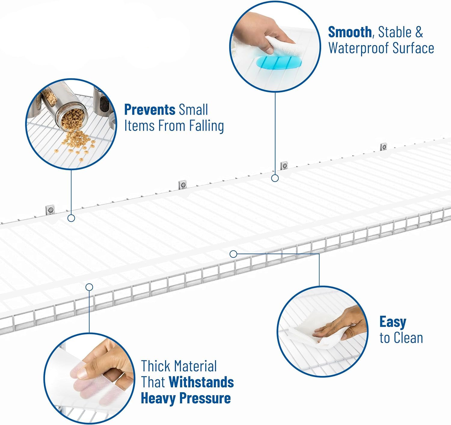 Sterling Shelf Liners pantry-friendly liner enhances organization on wire shelves