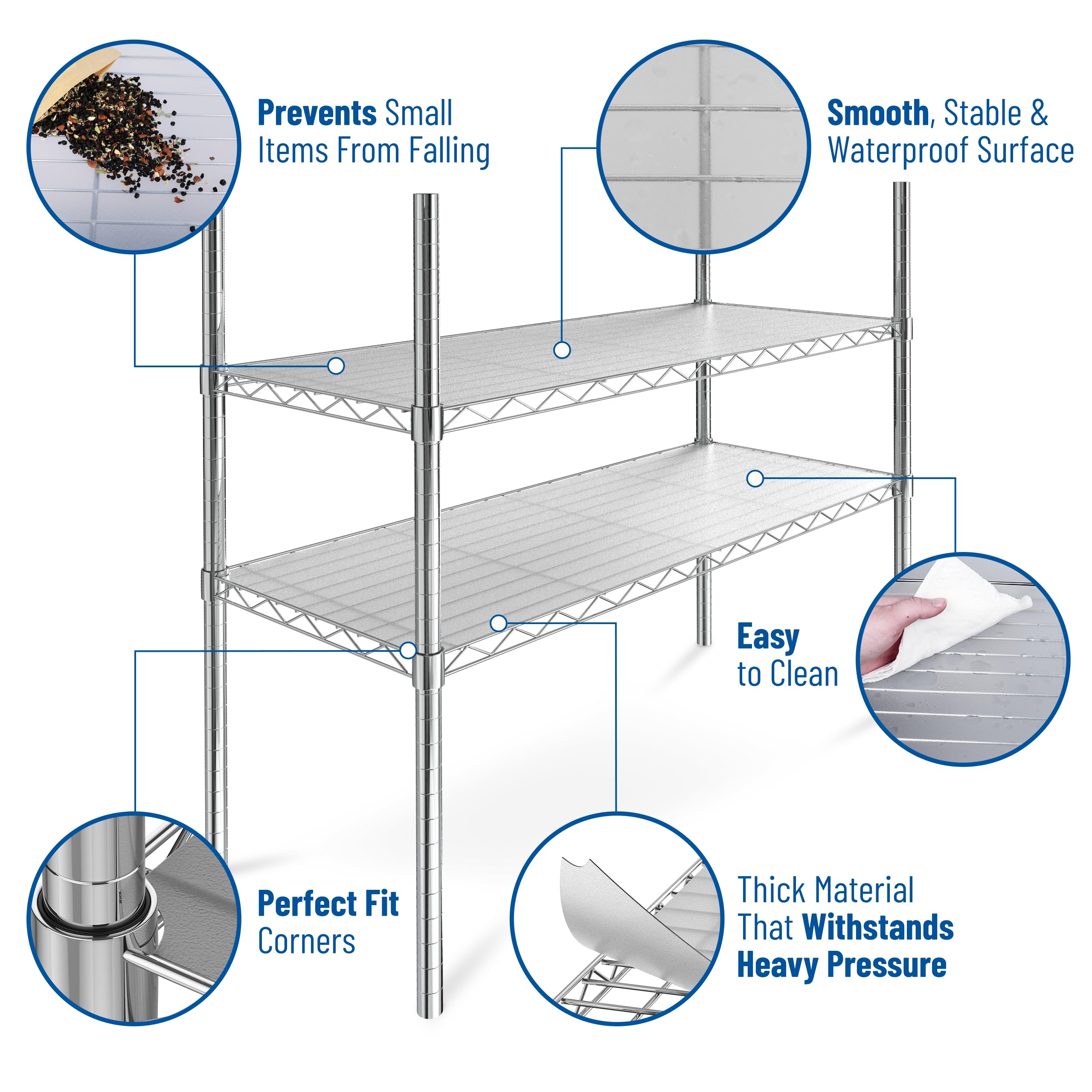 Sterling Shelf Liners Semi-translucent graphite colors match kitchen decor.