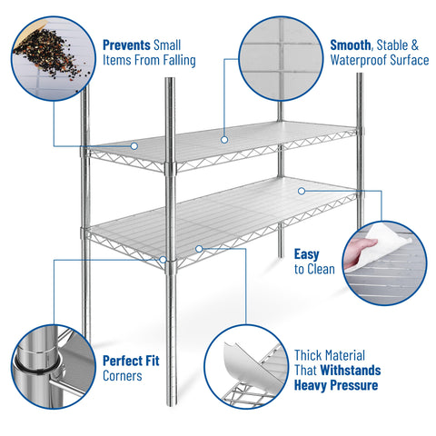 Sterling Shelf Liners Semi-translucent graphite colors match kitchen decor.