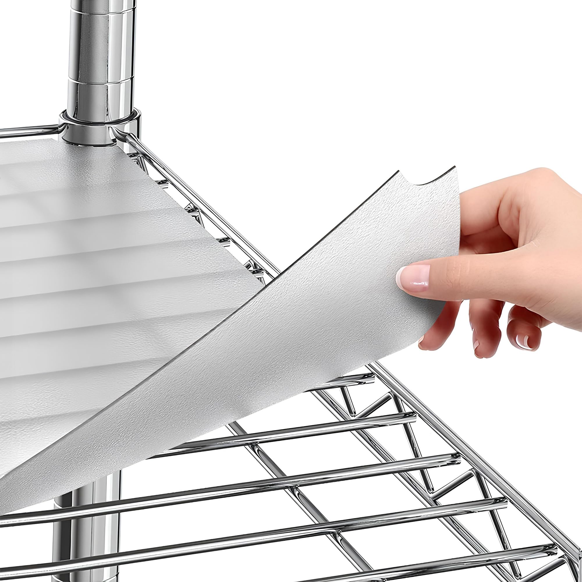 Sterling Shelf Liners wire rack cover for 18x48 shelves, waterproof and easy to clean.