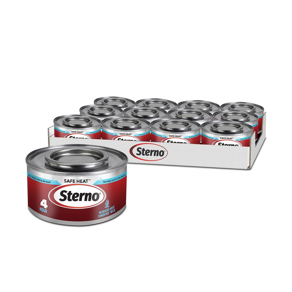 Sterno Fuel Cans 24-pack box for easy restocking and reliable heat on events.