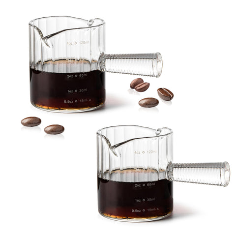Steviieden espresso cups set of 2 with 4oz capacity for precise shots.