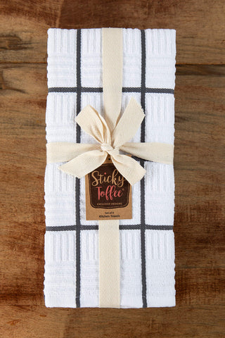 Sticky Toffee towel close-up shows ribbed terry for fast absorption.
