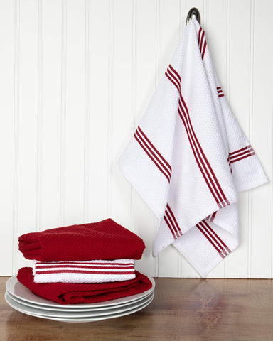 Sticky Toffee towels are machine washable and dryer safe for easy care.