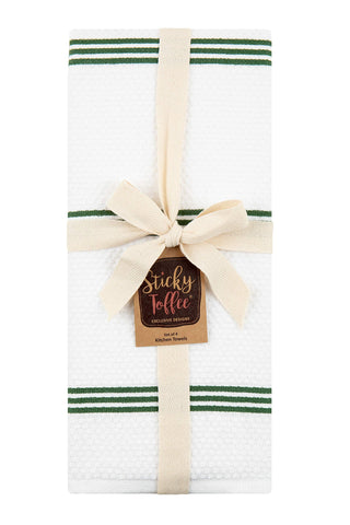 Sticky Toffee towels in use over sink demonstrate reusable everyday cleaning.