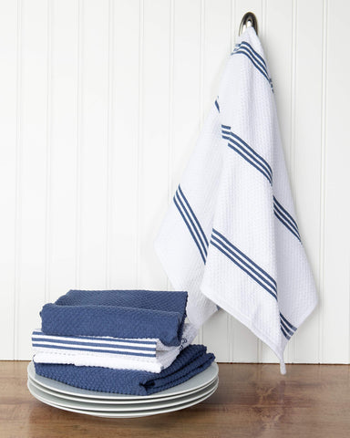 Sticky Toffee towels shown being machine washed and placed in a dryer.