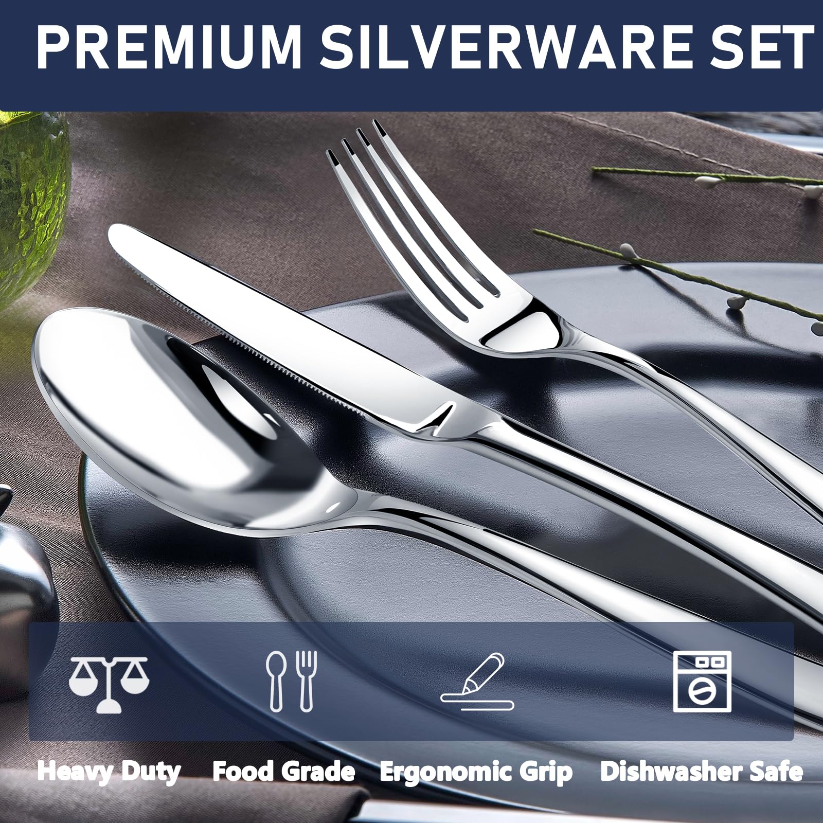 Stilloye dinner knives and forks display balanced heft for comfortable everyday dining.
