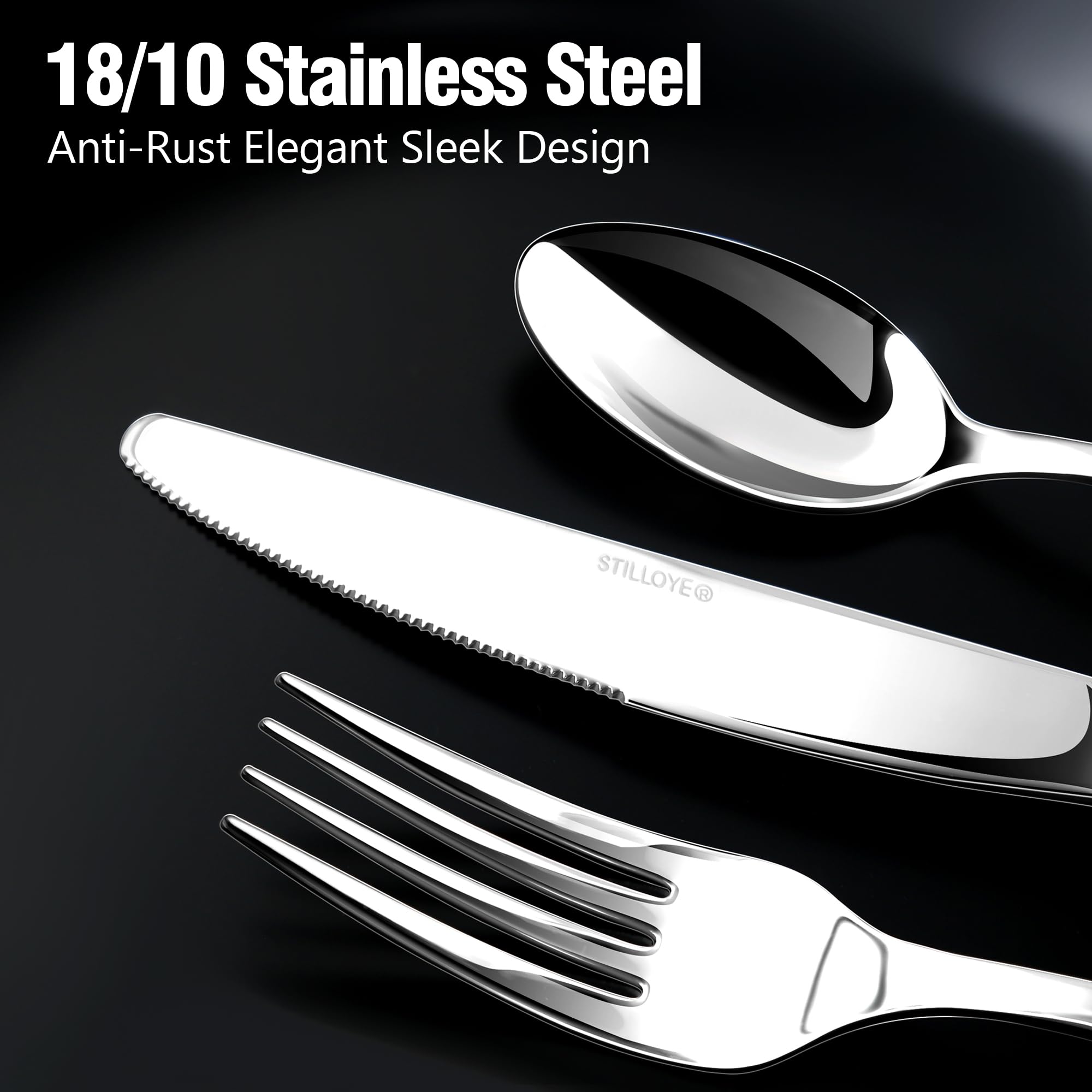 Stilloye silverware spoons feature a mirror finish for elegant table settings.