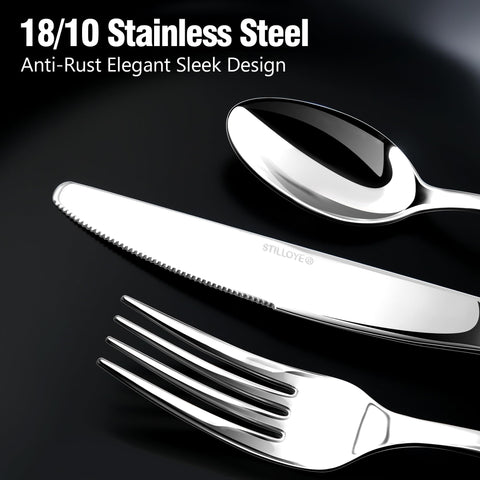 Stilloye 18-10 stainless close-up shows mirror finish for everyday meals.