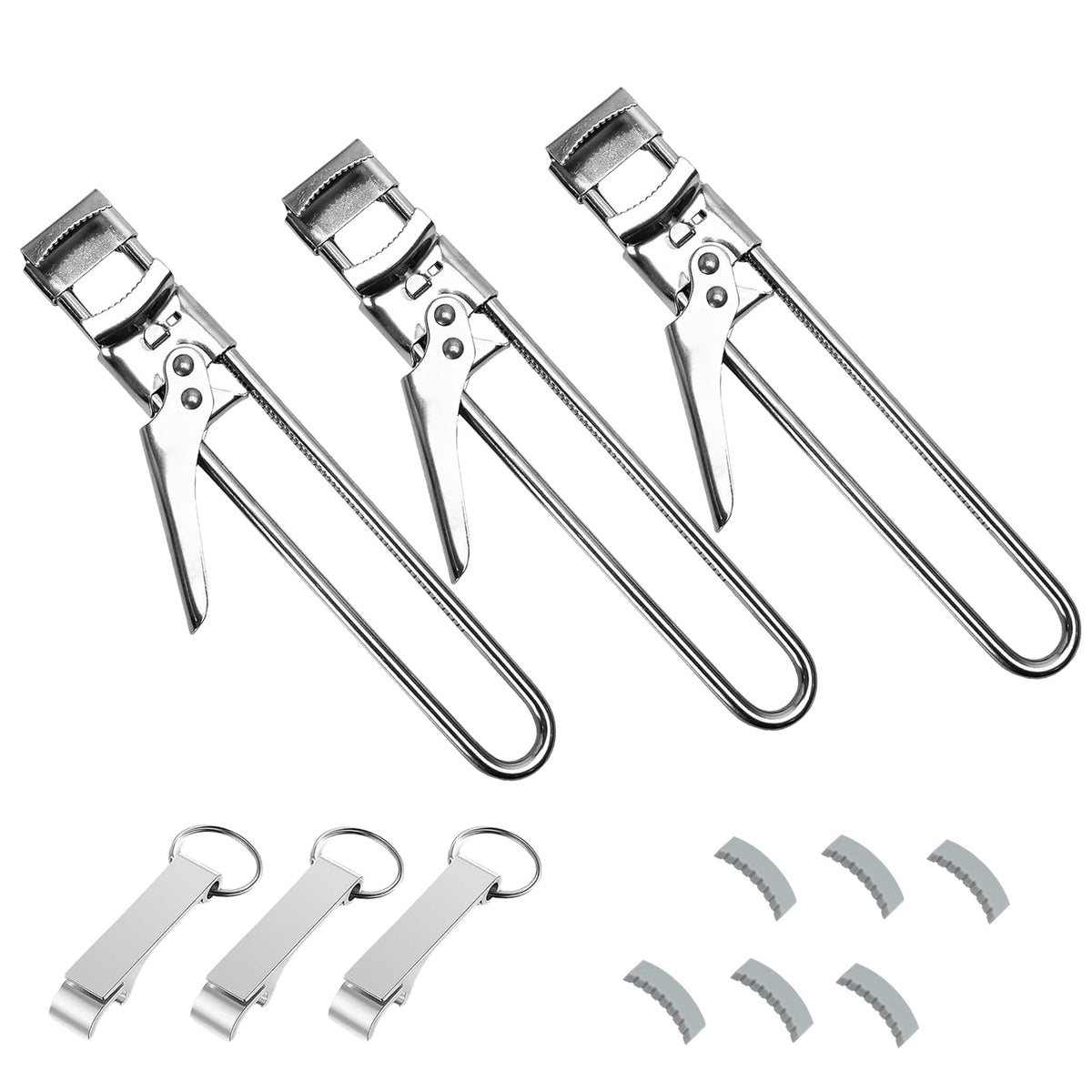 Stitokg 3-pack jar opener demonstrates adjustable grip for varying lid sizes.