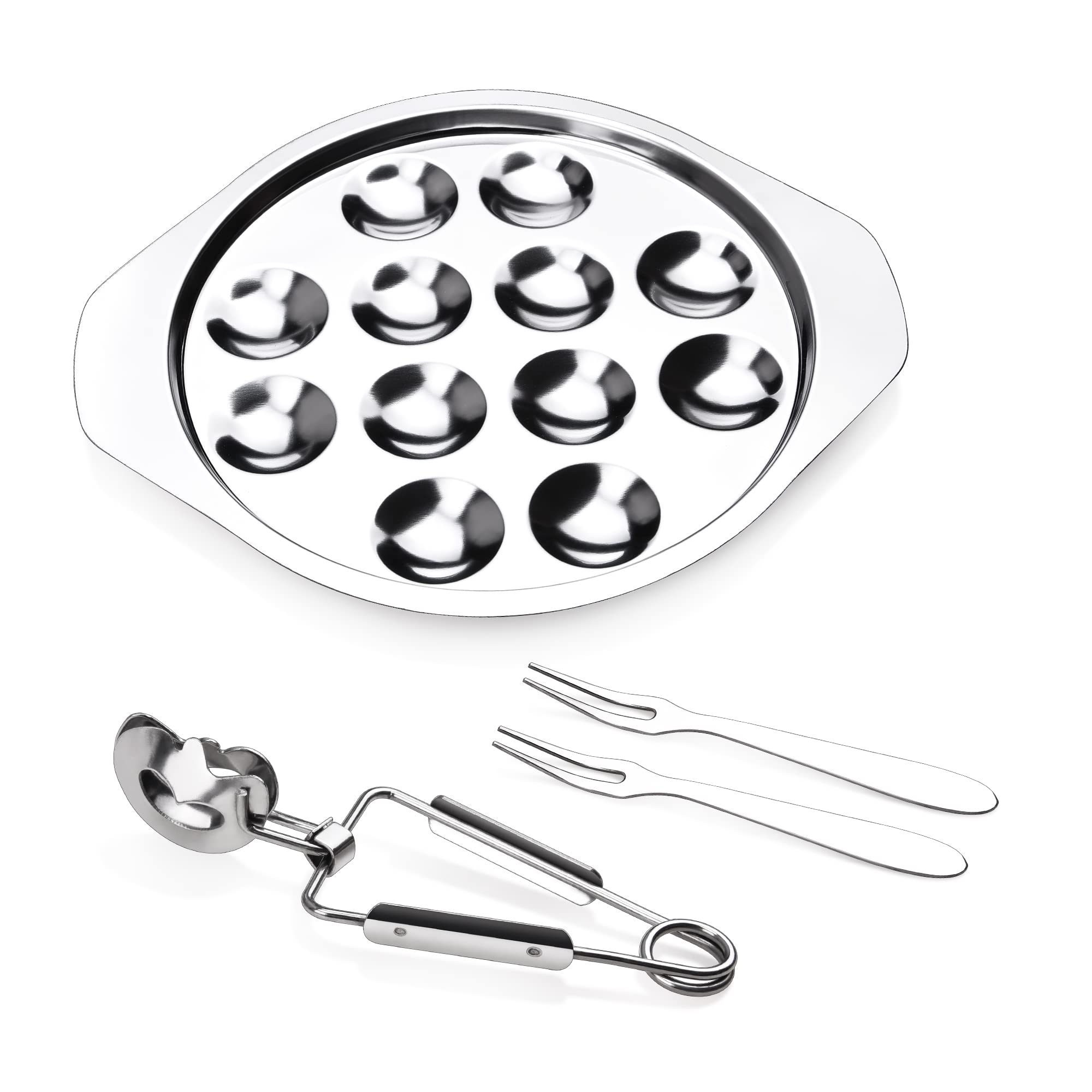 StnKitchExplor escargot plate with 12 wells for elegant portioning.