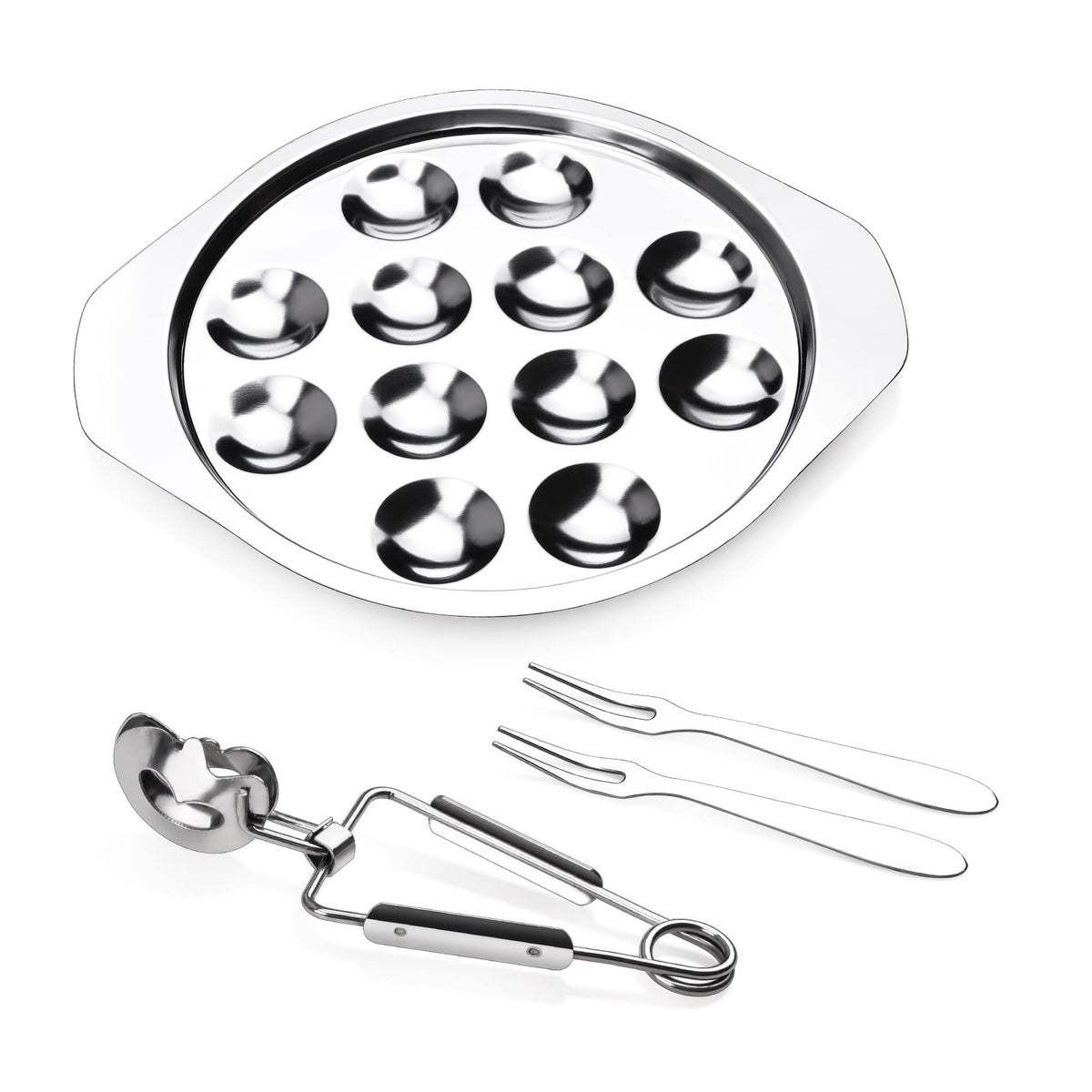 StnKitchExplor escargot plate with 12 wells for elegant portioning.