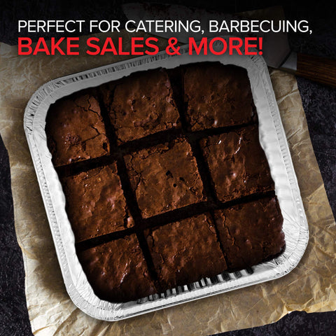 Stock Your Home 20-pack foil pans with lids, versatile meal prep.
