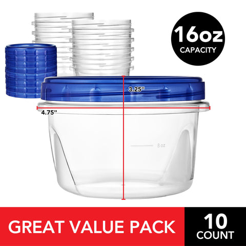 Stock Your Home 2-cup freezer containers keep sauces fresh with airtight seals.