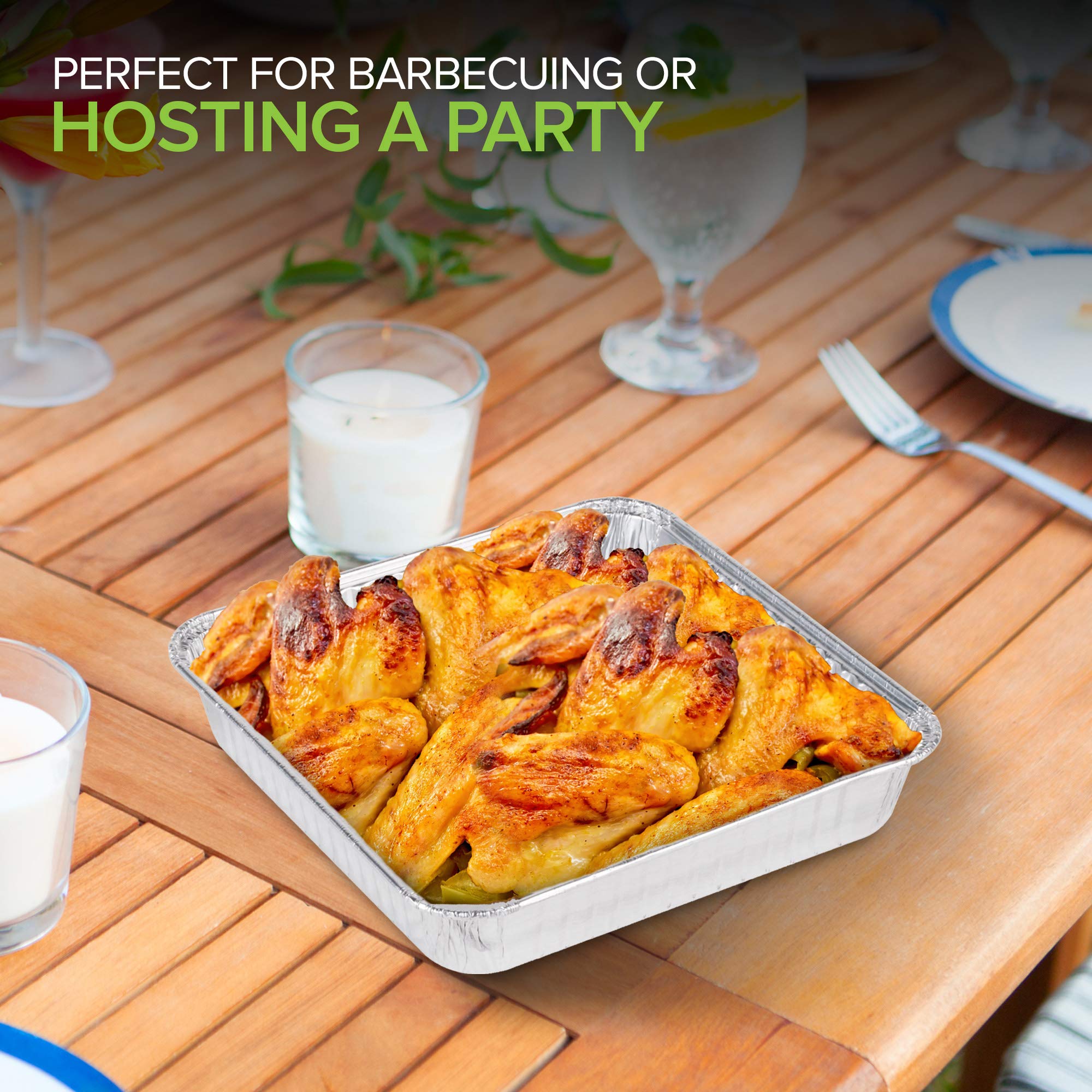 Stock Your Home 30-pack square pans ideal for batch meals and convenient cleanup.