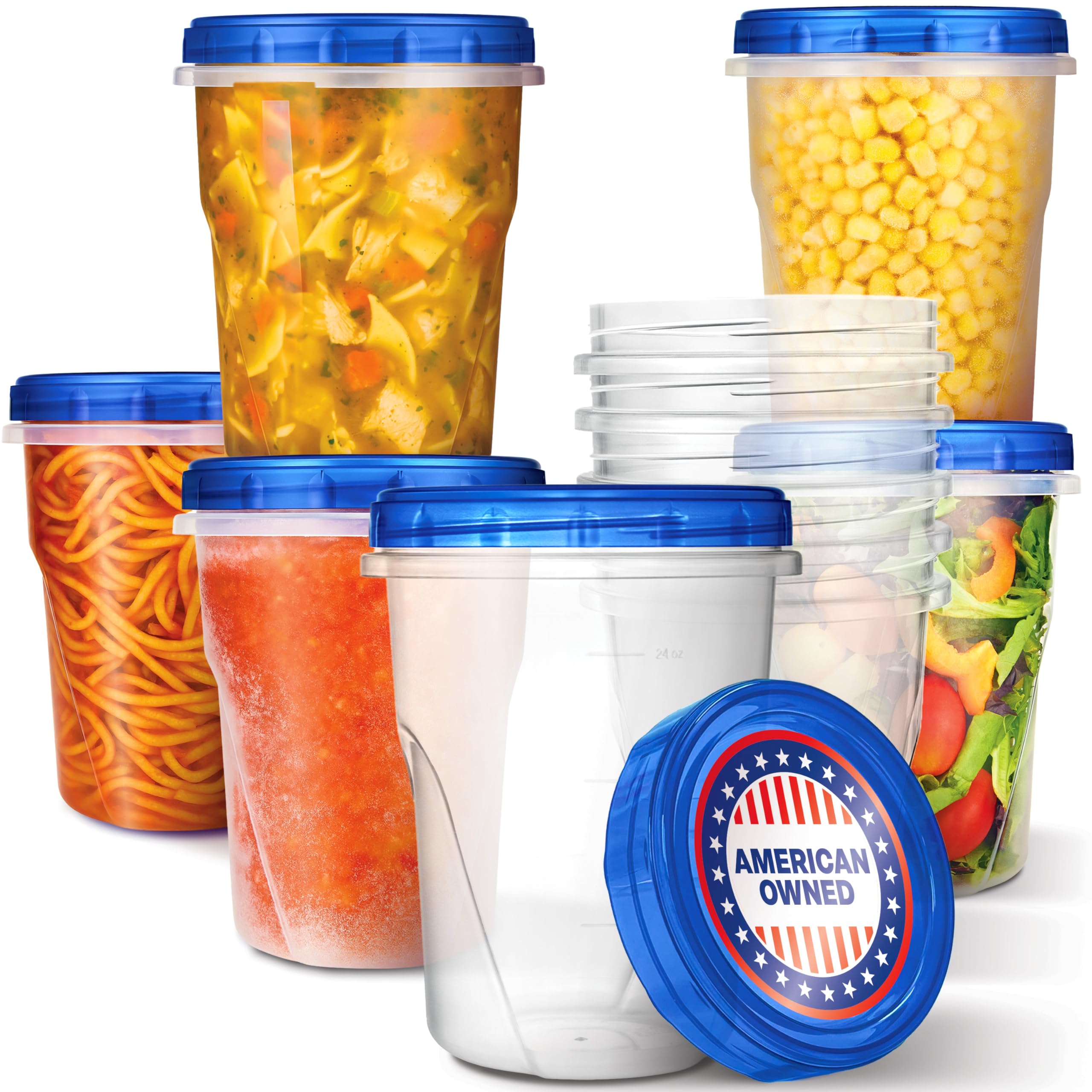 Stock Your Home 32oz containers with twist-top lids for secure airtight leftovers storage
