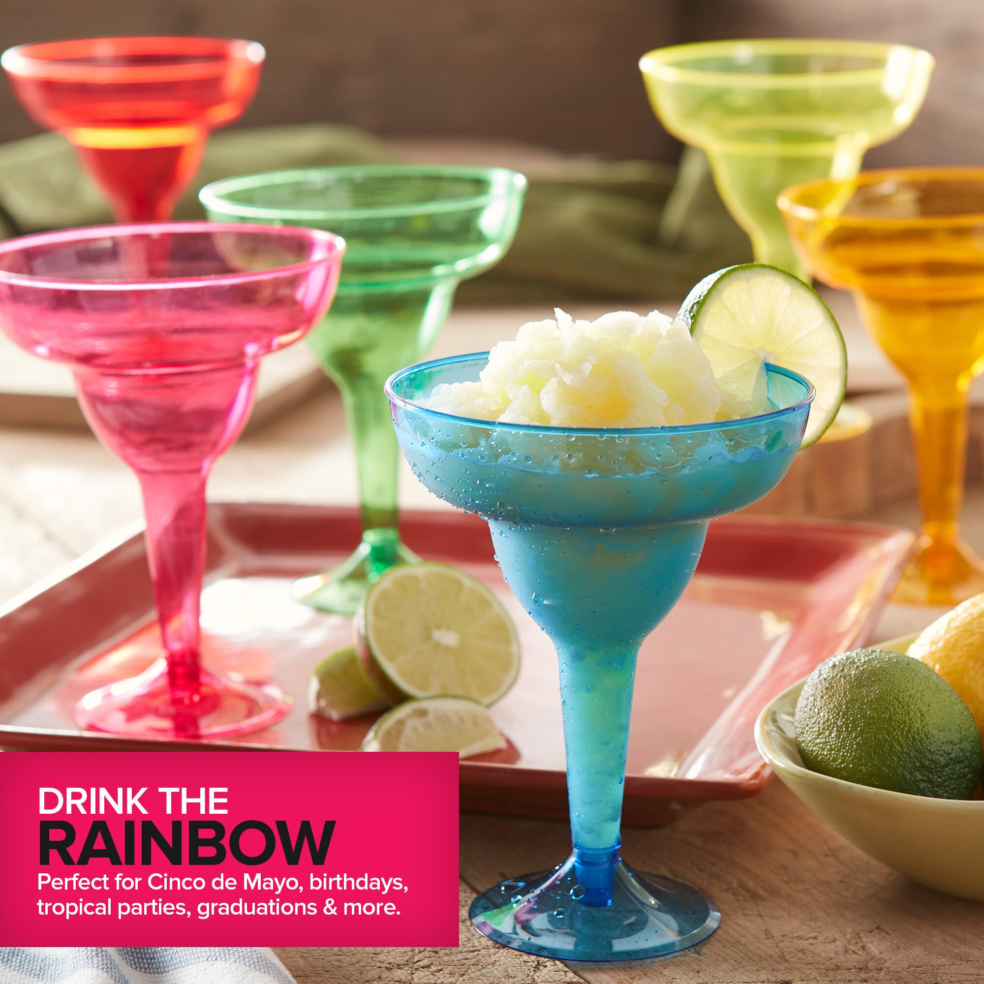 Stock Your Home 48-pack margarita glasses simplify party planning and guest serving.