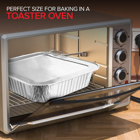 Stock Your Home 8x8 baking pan with lid, oven-ready for casseroles.
