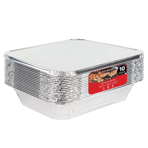 Stock Your Home 9x13 aluminum tray with lid top view for baking and serving