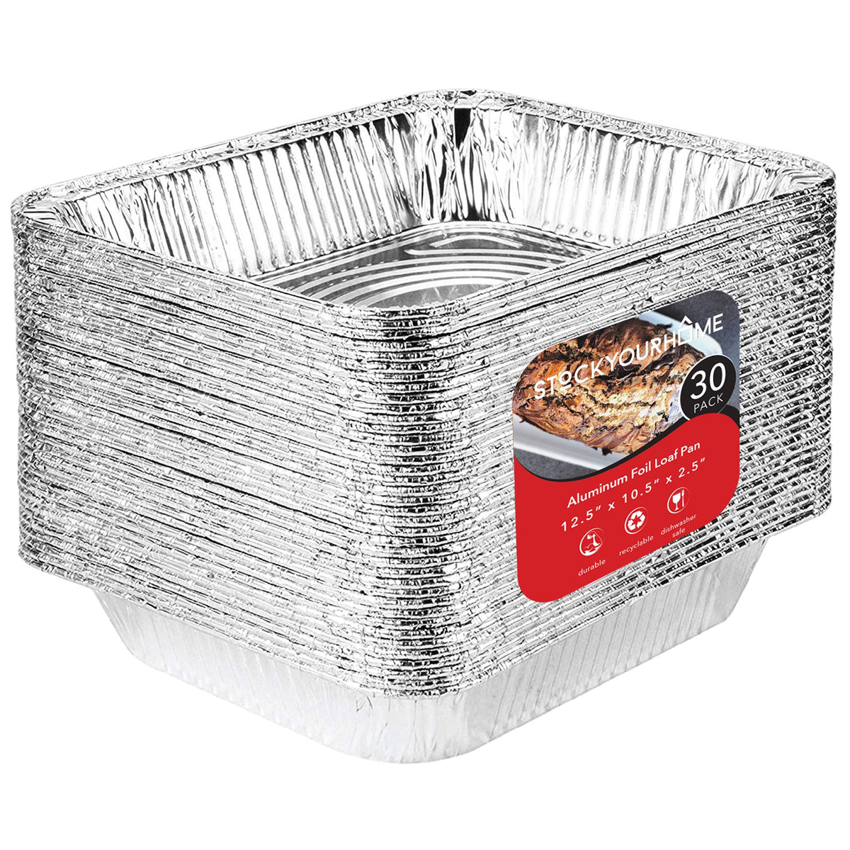 Stock Your Home aluminum 9x13 pan ideal for baking and serving.
