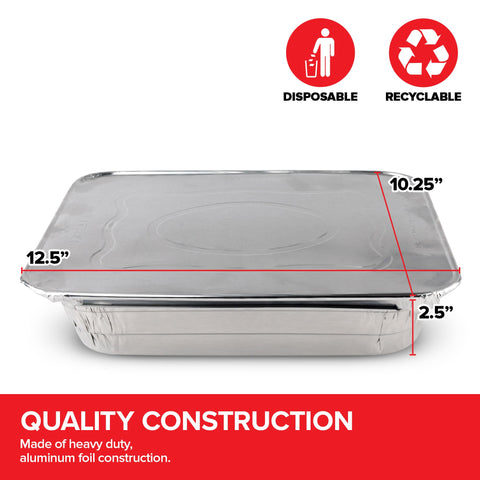 Stock Your Home aluminum pan closeup highlights durable foil and heat distribution.
