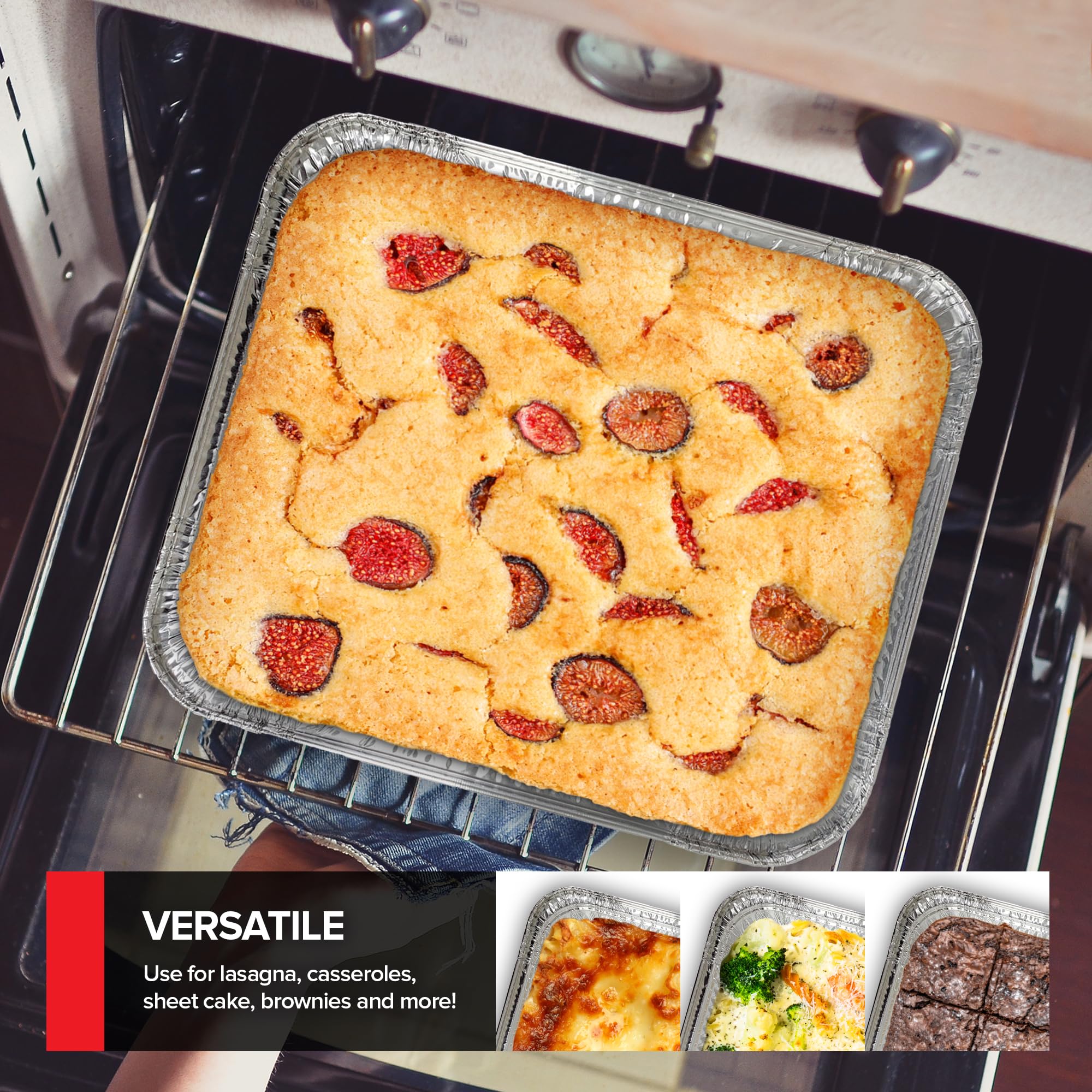 Stock Your Home catering foil pans arranged for a catered event.