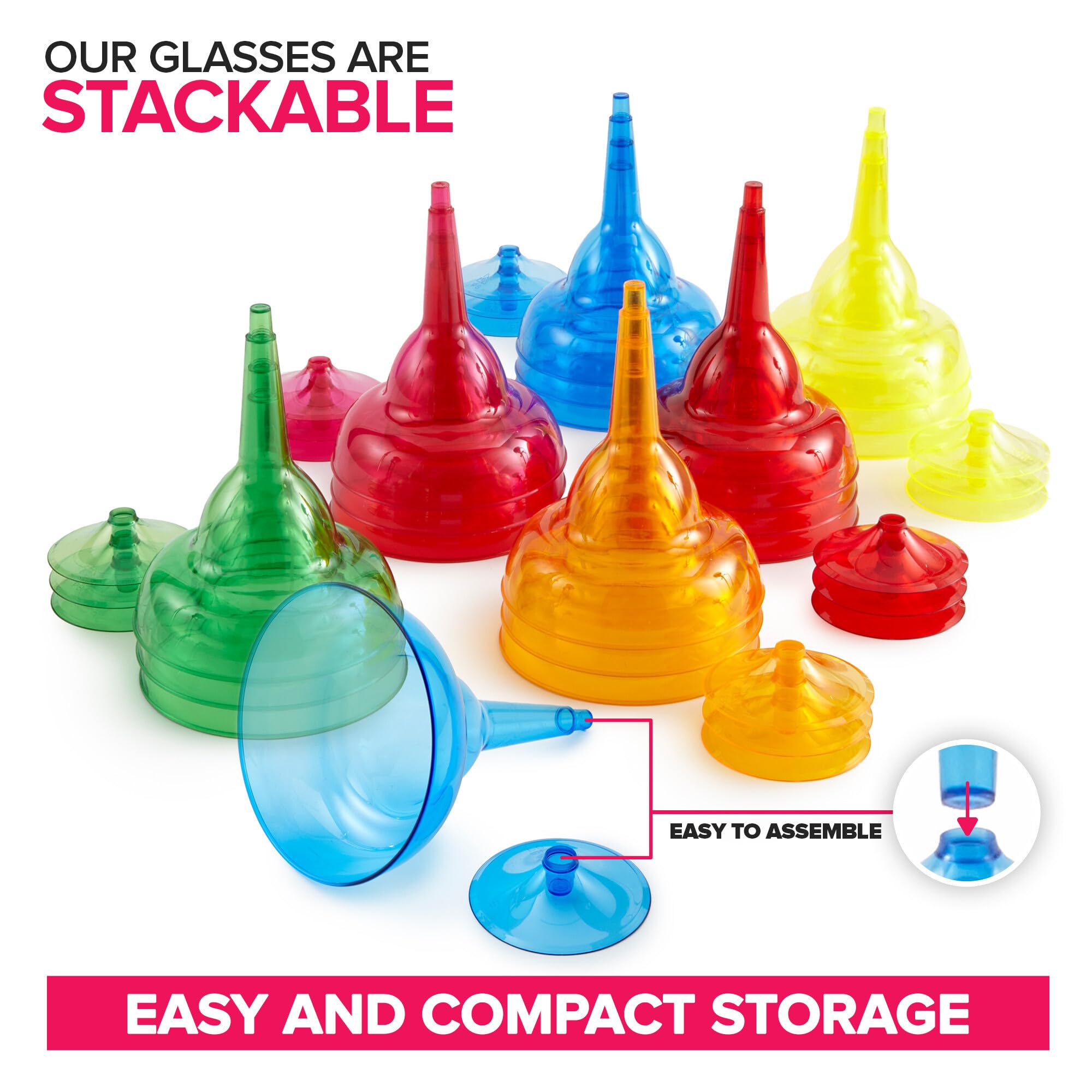 Stock Your Home colorfully colored margarita glasses pack for vibrant tropical-themed celebrations.