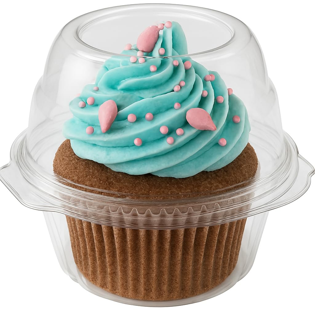 Stock Your Home cupcake container with airtight dome lid for secure, fresh pastries.
