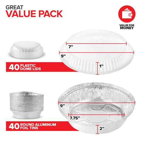 Stock Your Home clear dome lid atop foil pan protects and displays baked goods.