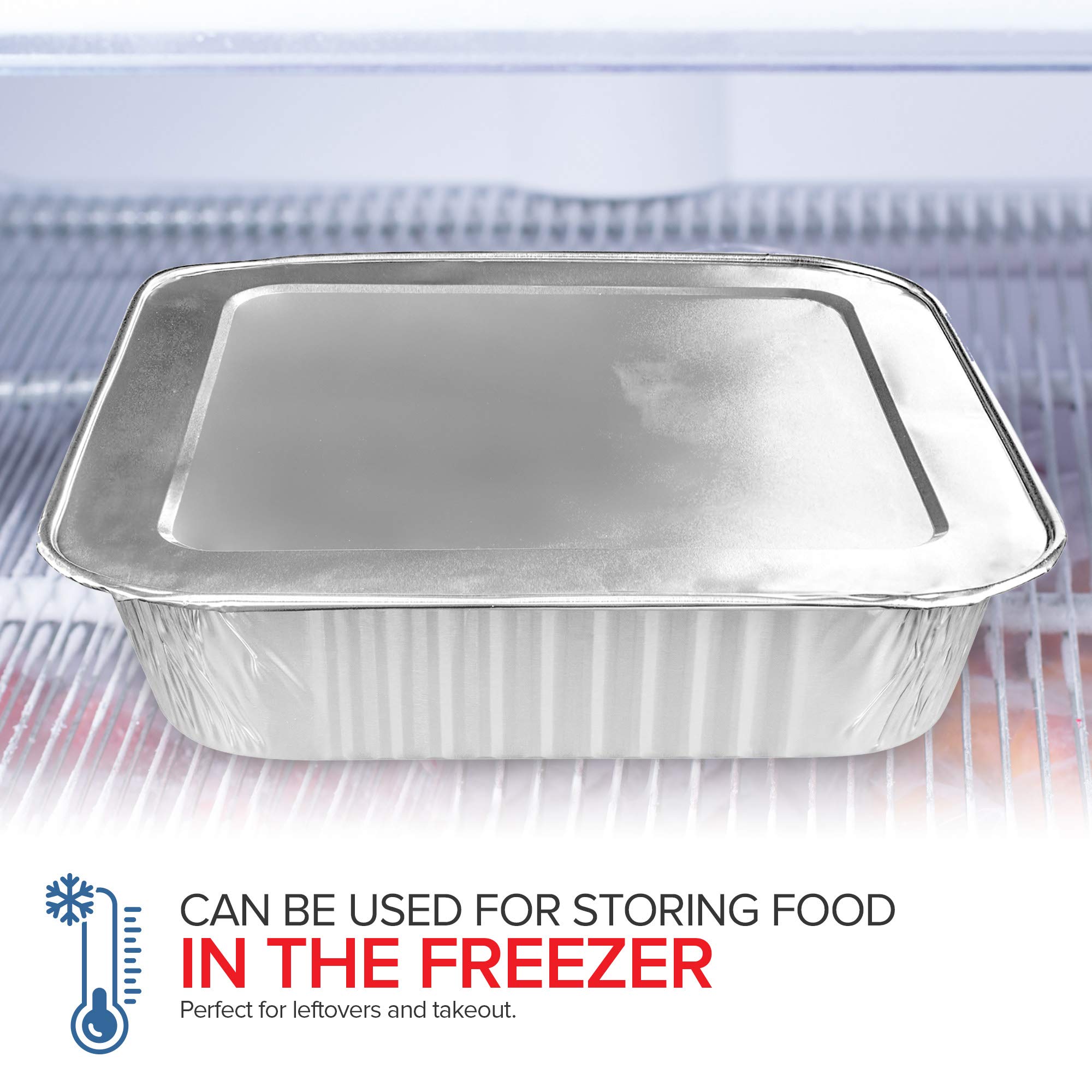 Stock Your Home 8x8 foil pan stack with lid, perfect for takeout.
