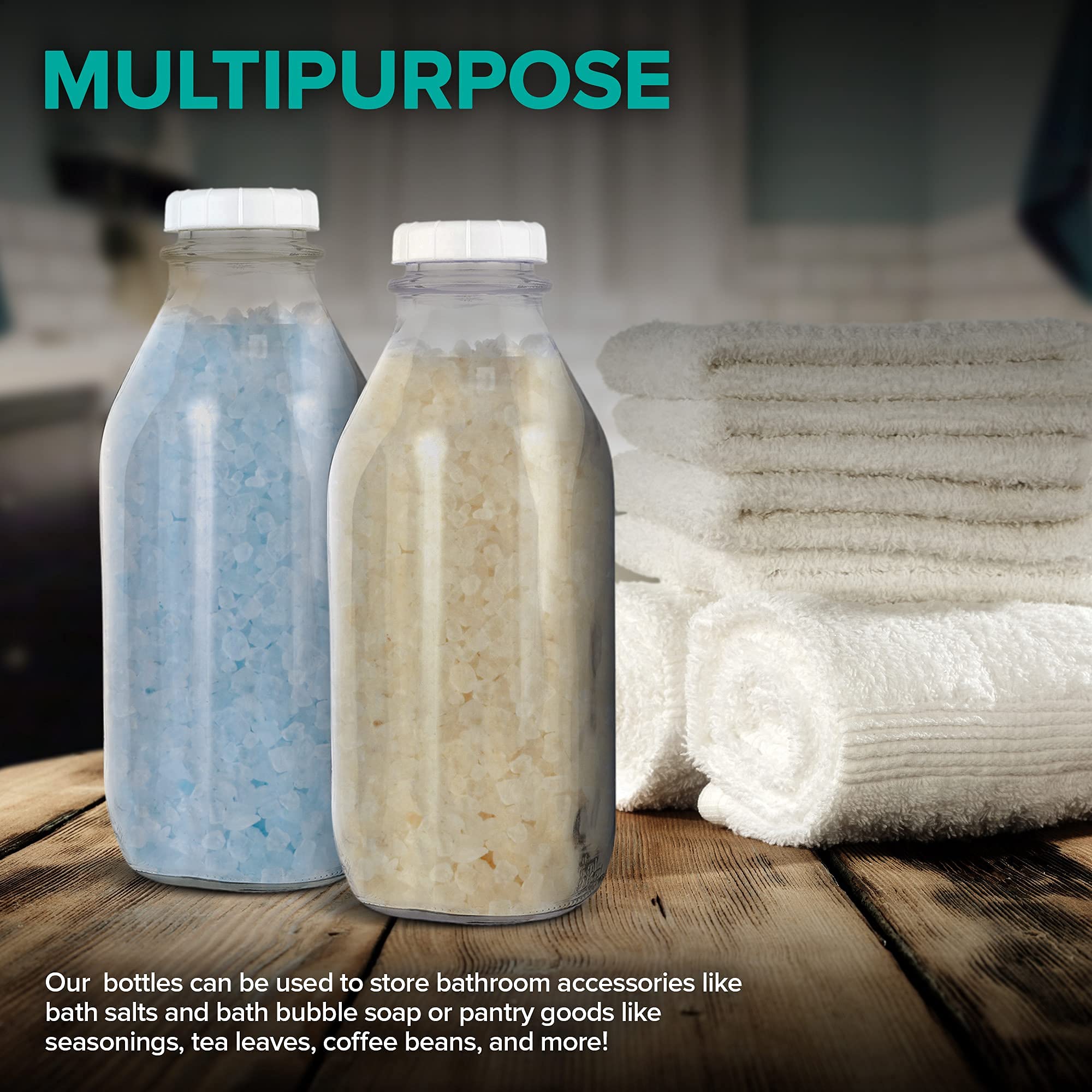 Stock Your Home food-grade glass bottle clear for liquids and syrups
