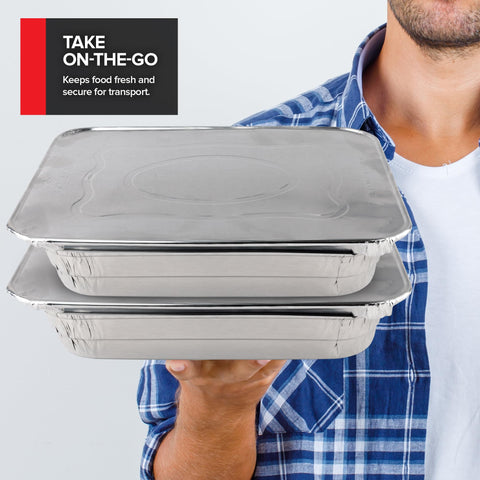 Stock Your Home food storage foil pan for freezer-to-oven convenience.