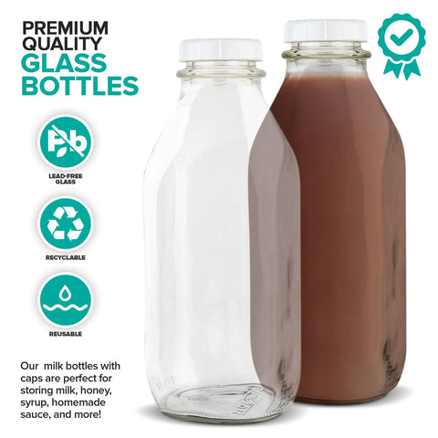 Stock Your Home glass bottle in fridge showing clear liquid storage.