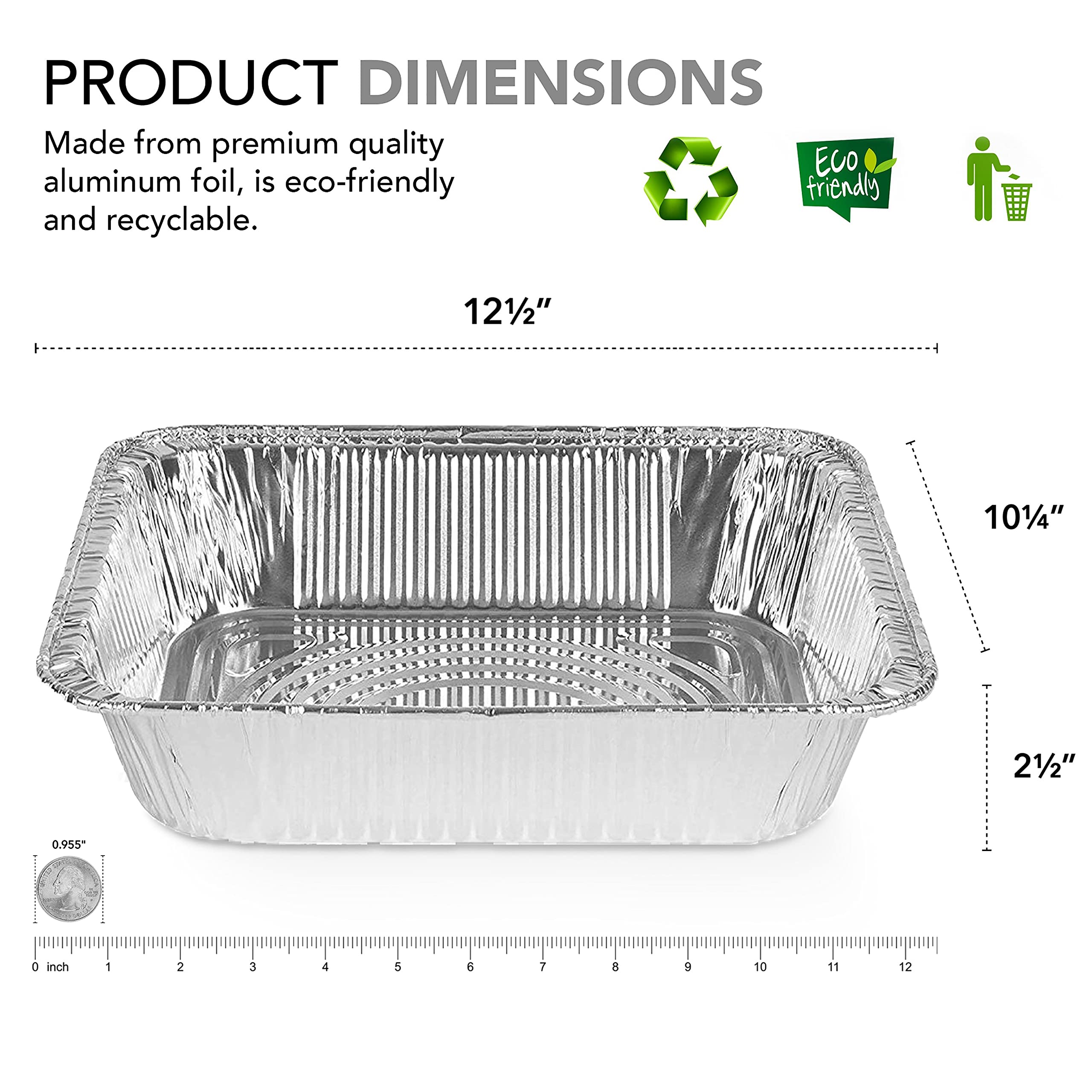 Stock Your Home half-size steam-table deep tray for catering and meal prep.