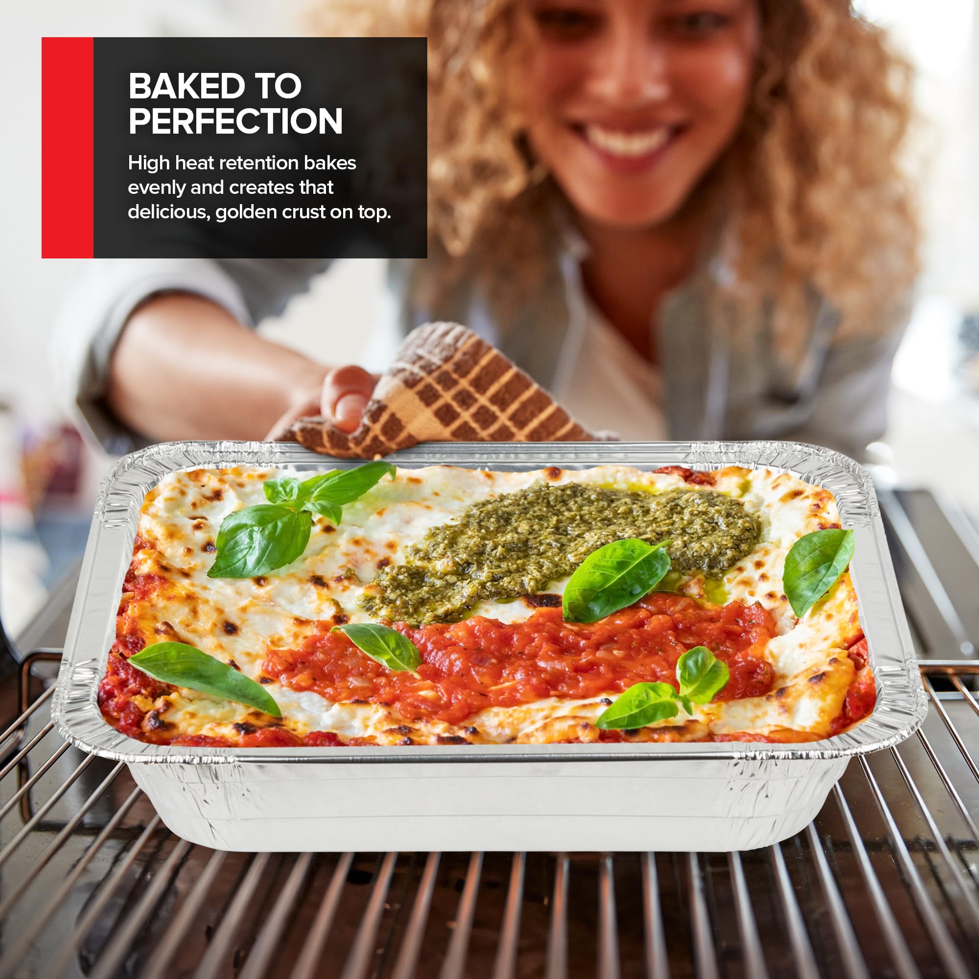 Stock Your Home lasagna baking pan ready for layered pasta in a sturdy tray.