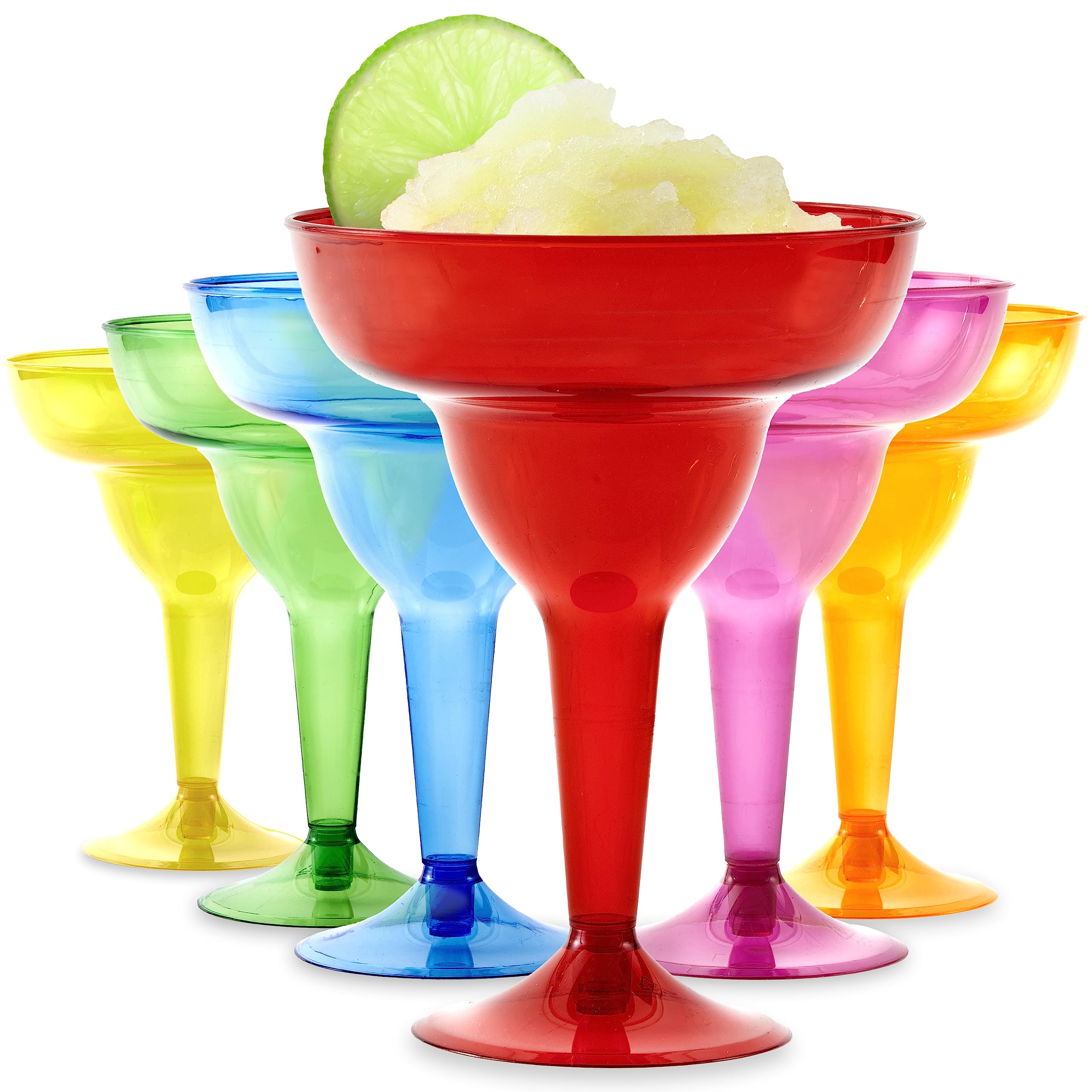 Stock Your Home margarita glasses multicolor assembled for festive entertaining.