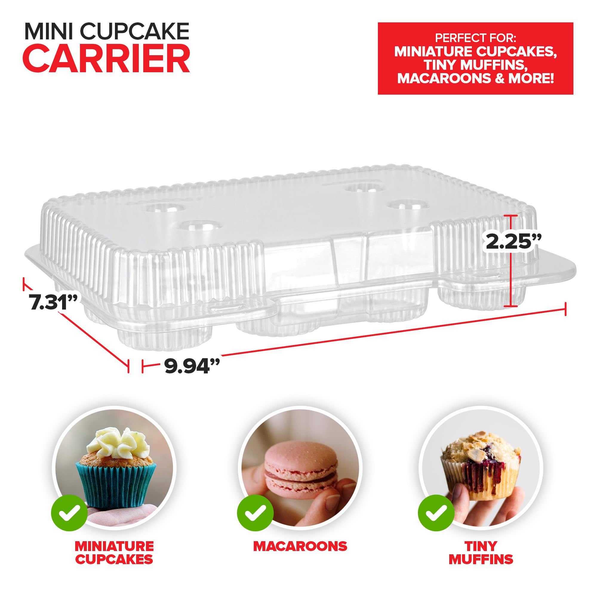 Stock Your Home OPS plastic BPA free cupcake box for fridge friendly storage