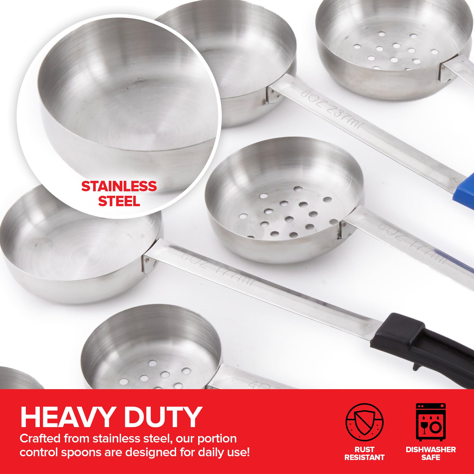Stock Your Home 4oz green slotted spoon ideal for vegetables and grains.