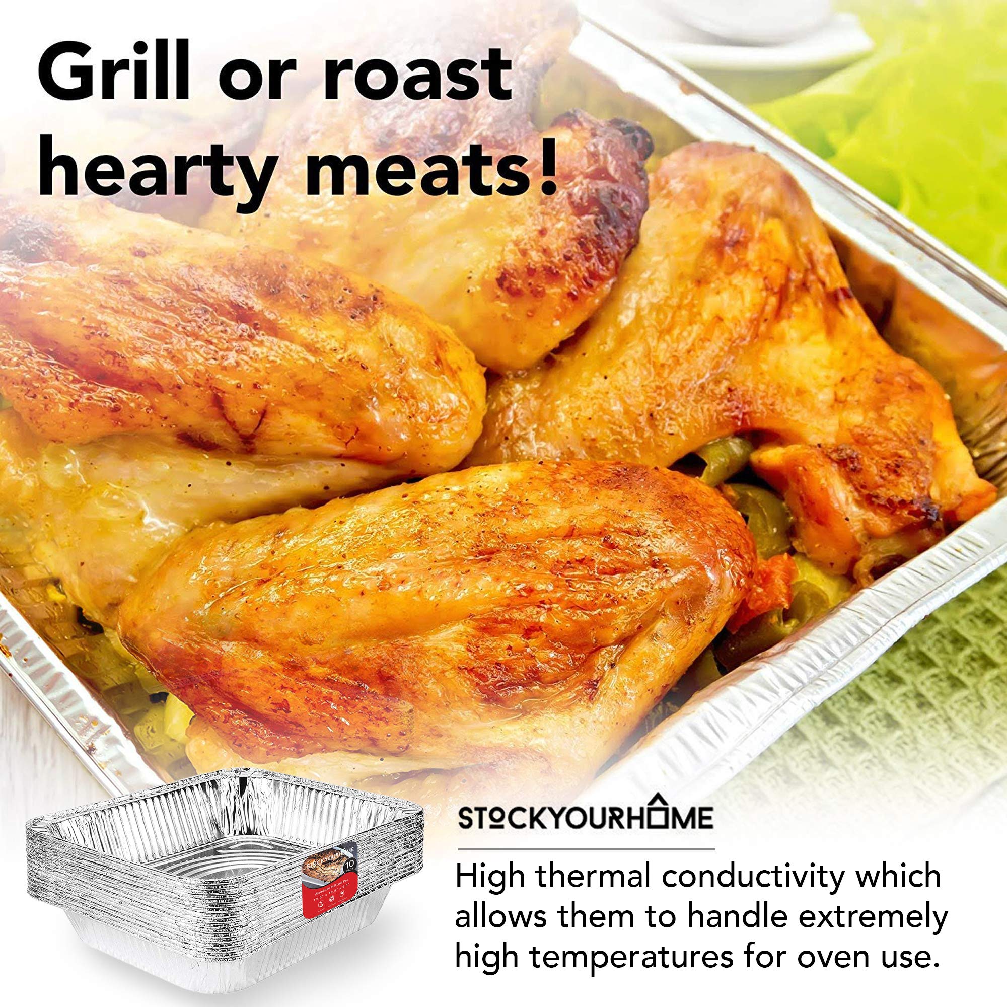 Stock Your Home recyclable aluminum trays support quick cleanup after events.